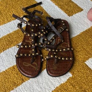 Sam Edelman gladiator ankle gold stud sandals